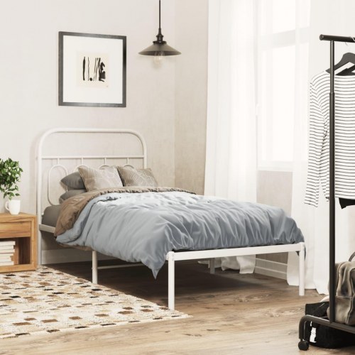 Sengeramme med sengegavl 80 x 200 cm - hvid
