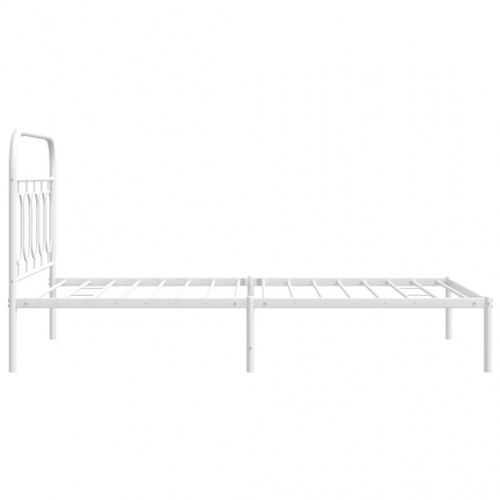 Sengeramme med sengegavl 100 x 190 cm metal - hvid