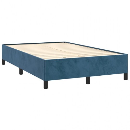 Kontinentalseng 120x190 cm med madras og bænk i velour - mørkeblå