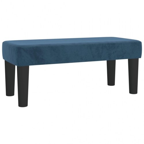 Kontinentalseng 120x190 cm med madras og bænk i velour - mørkeblå