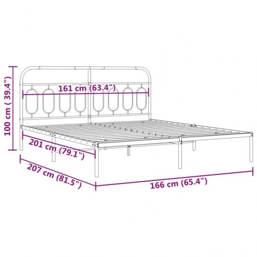 Sengeramme med sengegavl 160 x 200 cm - hvid