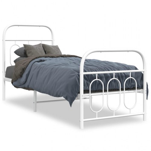 Sengeramme med gavl og fodgærde 75 x 190 cm - hvid