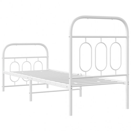 Sengeramme med gavl og fodgærde 75 x 190 cm - hvid