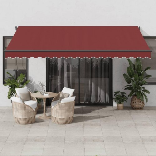 Markise 450×350 cm - automatisk betjening, bordeaux