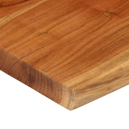 Bordplade 80 × 80 × 2,5 cm - rektangulær i massivt akacietræ med naturlig kant