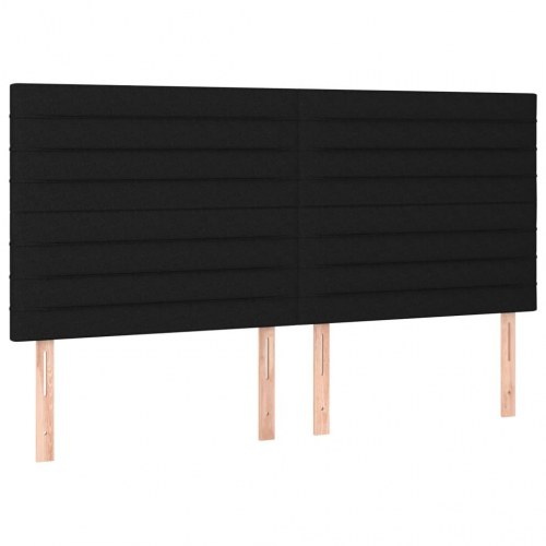 Kontinentalseng med madras 160x200 cm - stof, sort