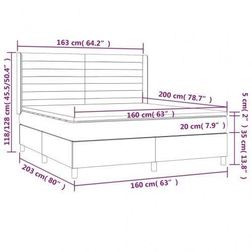 Kontinentalseng med madras 160×200 cm - stof, sort