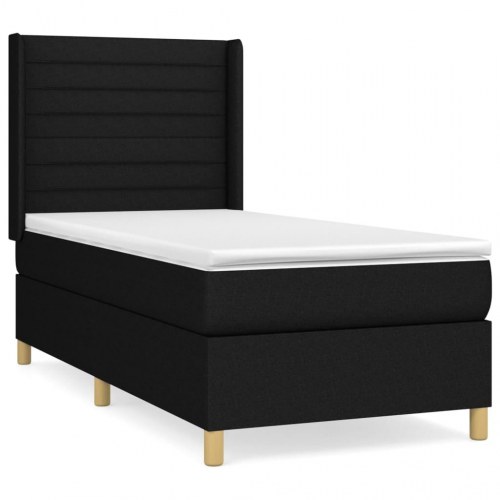 Kontinentalseng med madras 80×200 cm - stof, sort