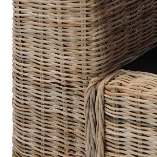 Lænestol med hynder naturlig rattan