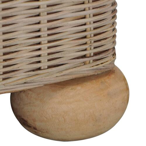 Lænestol med hynder naturlig rattan