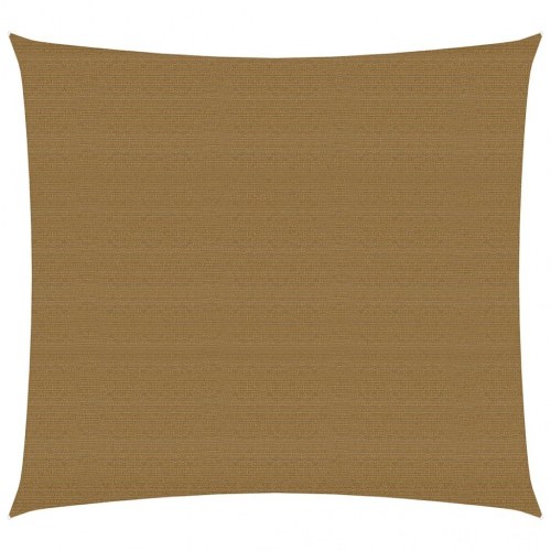 Solsejl 7 × 7 m - HDPE 160 g/m², gråbrun, firkantet