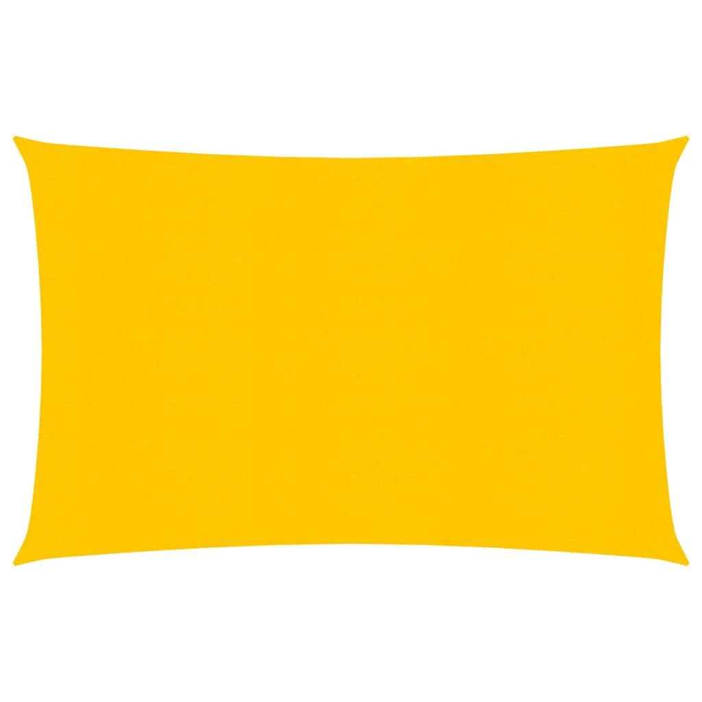 Solsejl 2x3,5 m 160 g/m² HDPE rektangulær gul