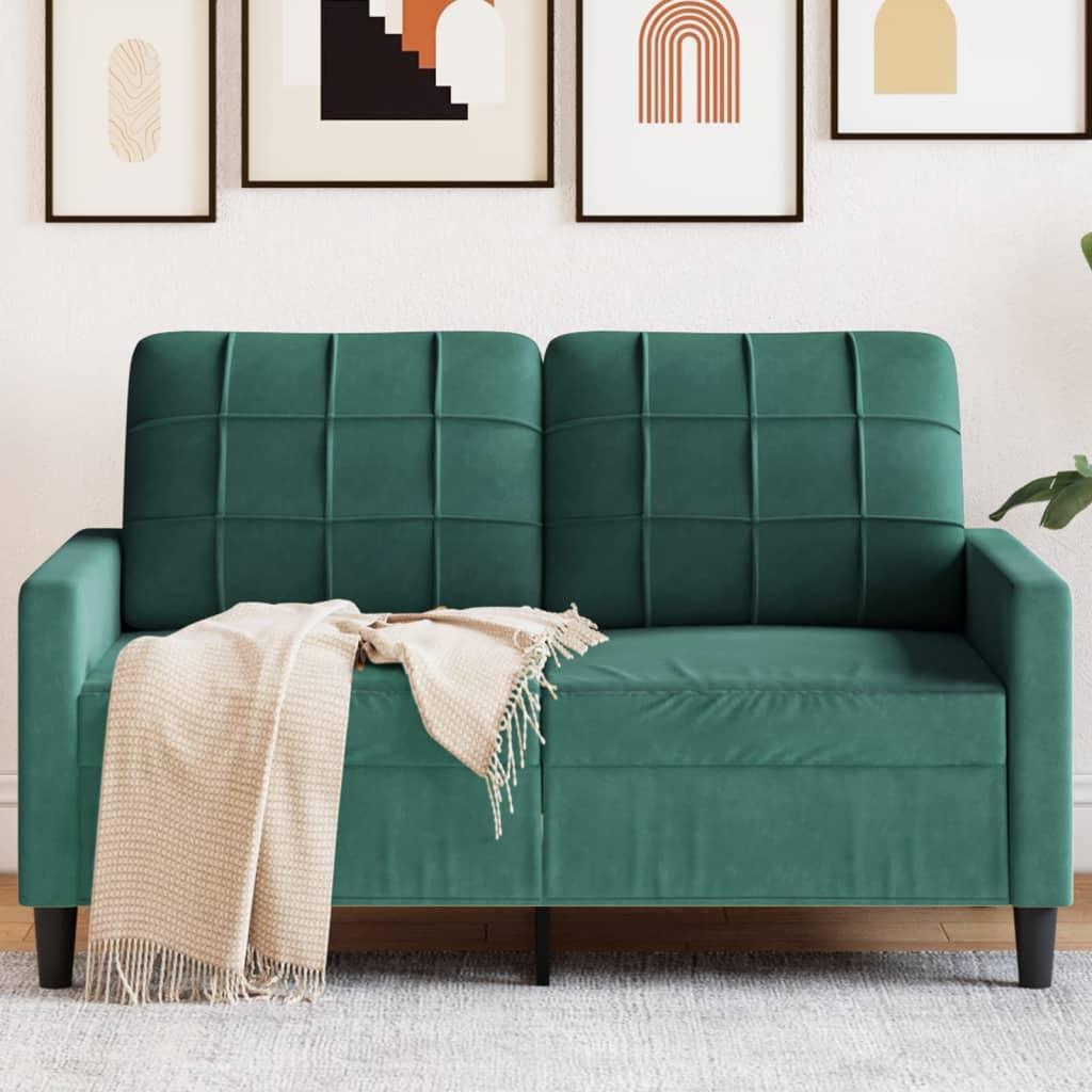 3-Personers Sofa Fløjl - 120 cm / Mørkegrøn
