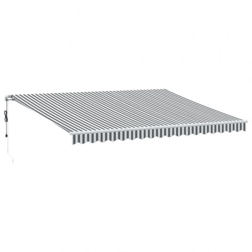 Markise med LED, automatisk betjening 450 × 350 cm - antracitgrå/hvid