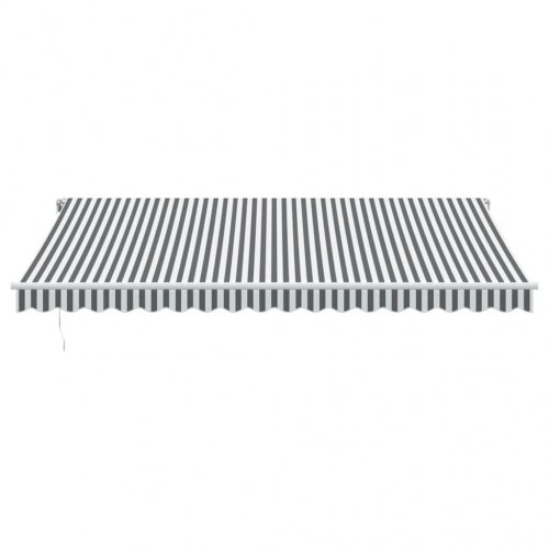 Markise med LED, automatisk betjening 450 × 350 cm - antracitgrå/hvid