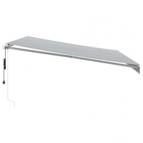 Markise med LED, automatisk betjening 450 × 350 cm - antracitgrå/hvid