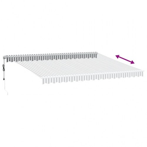 Markise med LED, automatisk betjening 450 × 350 cm - antracitgrå/hvid