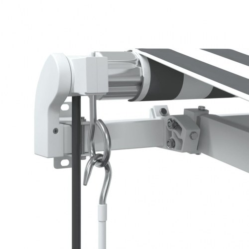 Markise med LED, automatisk betjening 450 × 350 cm - antracitgrå/hvid