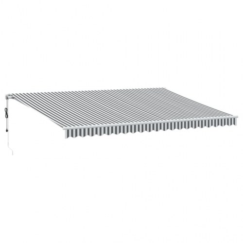 Markise med LED 500 × 300 cm - automatisk betjening, antracitgrå/hvid