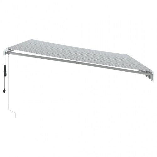 Markise med LED 500 × 300 cm - automatisk betjening, antracitgrå/hvid