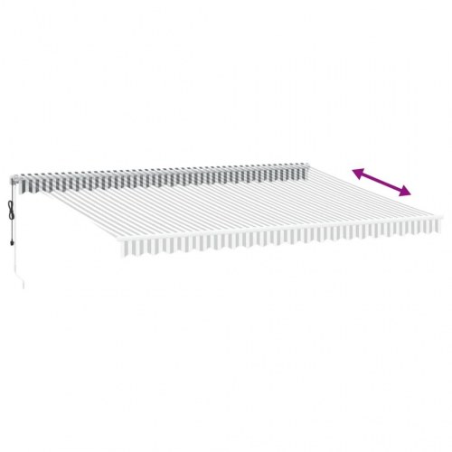 Markise med LED 500 × 300 cm - automatisk betjening, antracitgrå/hvid