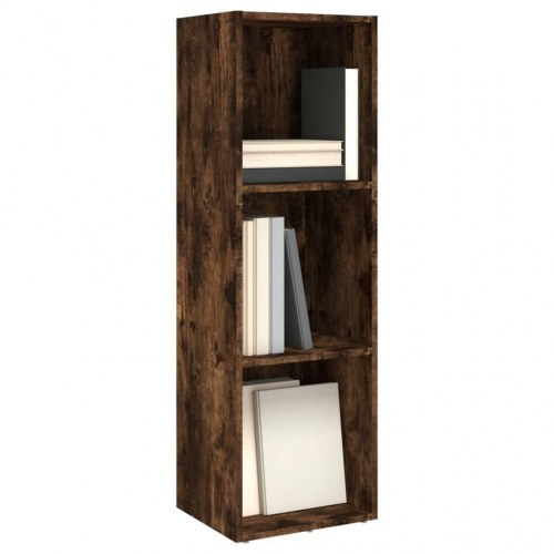 Bogreol / tv-bord 36 × 30 × 114 cm - konstrueret træ, røget egetræsfarve