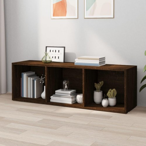 Bogreol / tv-skab 36×30×114 cm - konstrueret træ, brunt egetræ