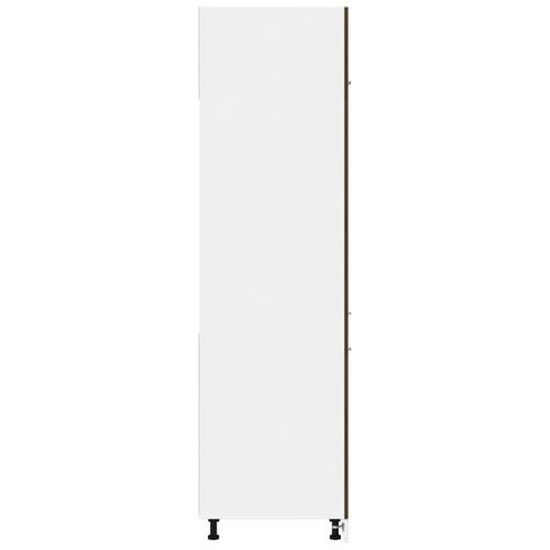 Indbygningsskab til køl 60x57x207cm konstrueret træ brun egetræ