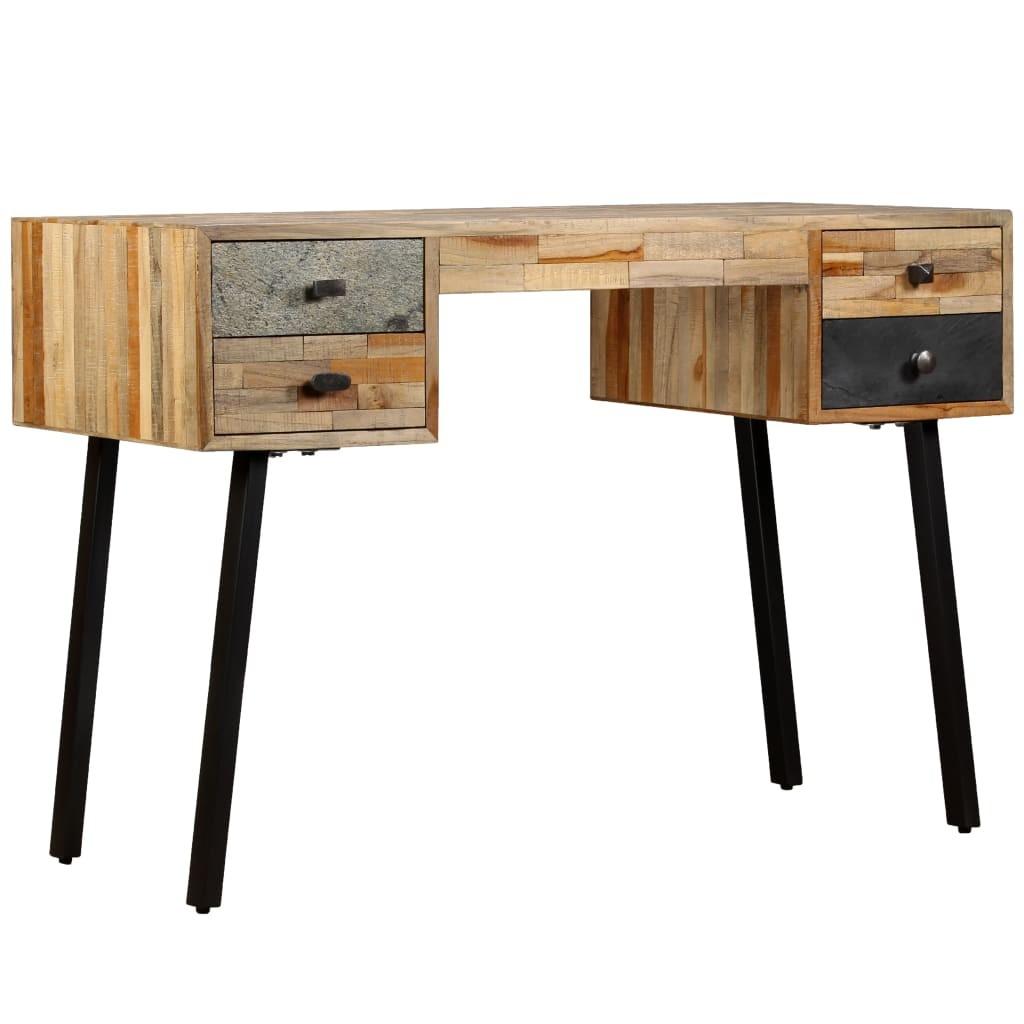 Skrivebord Massivt Genbrugsteak 110 X 50 X 76 Cm