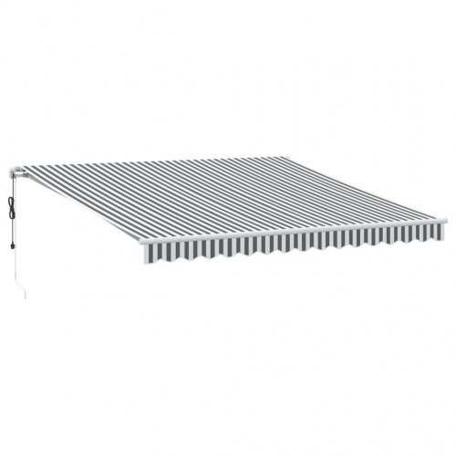 Markise med LED 400 × 300 cm - automatisk betjening, antracitgrå/hvid