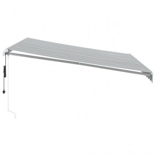 Markise med LED 400 × 300 cm - automatisk betjening, antracitgrå/hvid