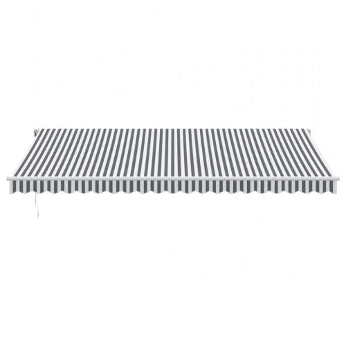 Markise med LED 500 × 350 cm - automatisk betjening, antracitgrå/hvid