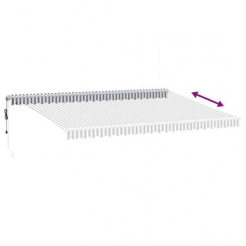 Markise med LED 500 × 350 cm - automatisk betjening, antracitgrå/hvid
