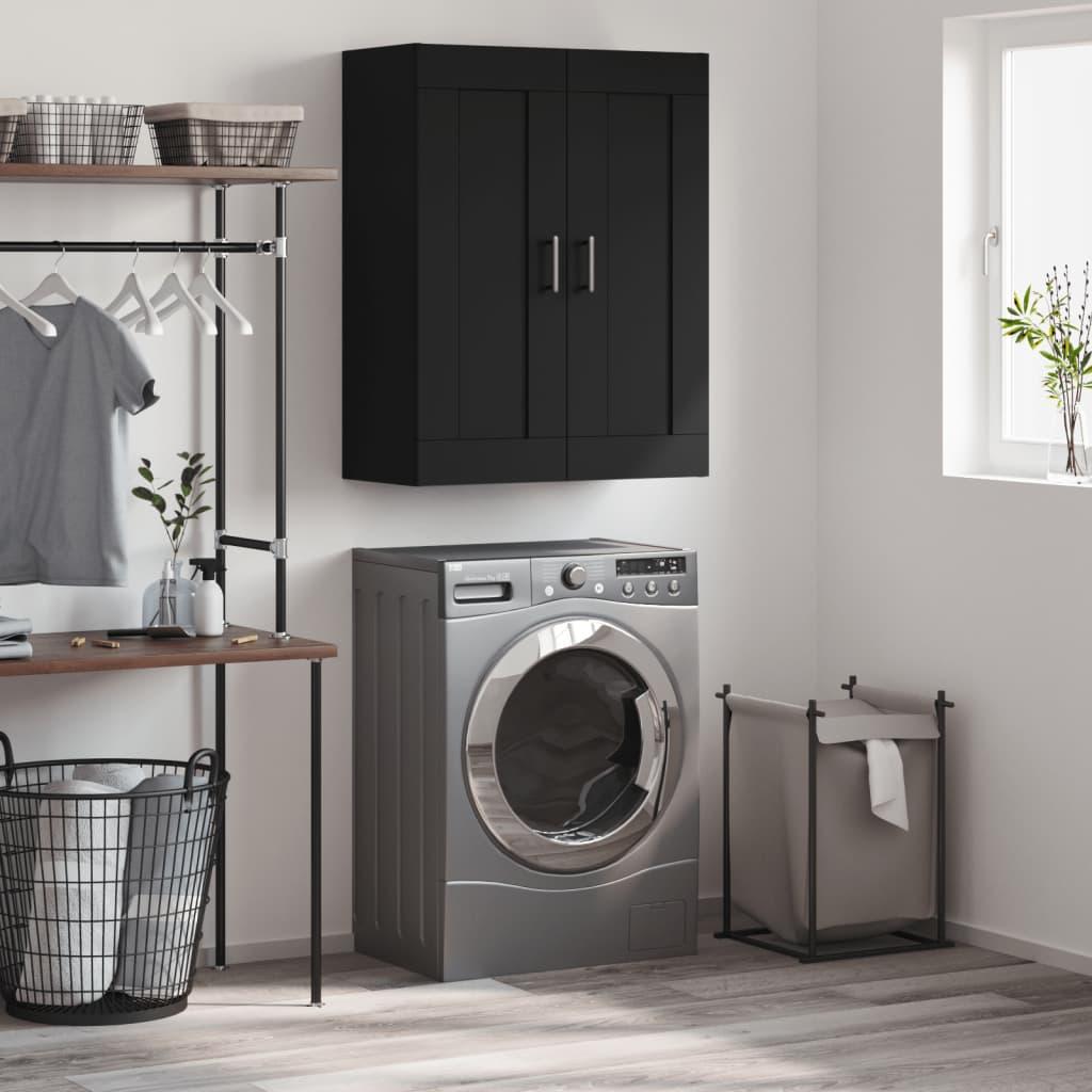 Vægskab 69,5x34x90 cm konstrueret træ sort