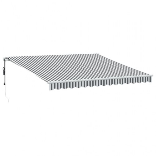 Markise med LED 400 × 350 cm - automatisk betjening, antracitgrå/hvid