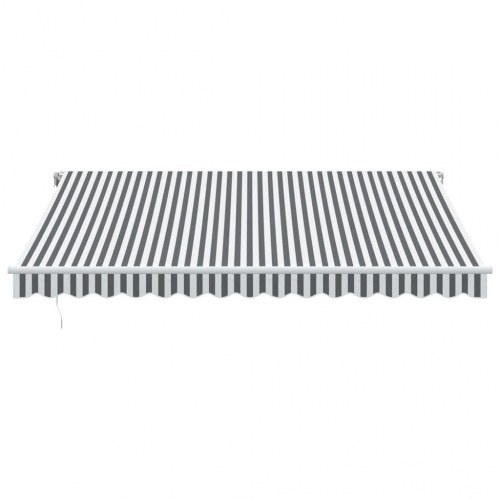 Markise med LED 400 × 350 cm - automatisk betjening, antracitgrå/hvid