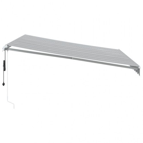 Markise med LED 400 × 350 cm - automatisk betjening, antracitgrå/hvid