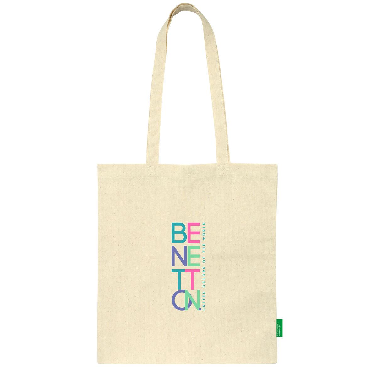 Tote bag Benetton - Natural Beige håndtaske