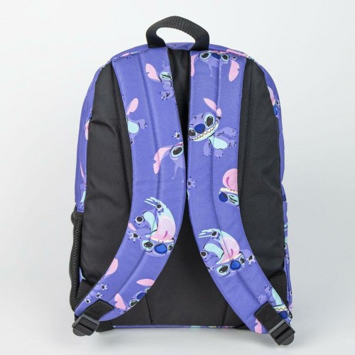 Stitch skoletaske - lilla, 32 × 12 × 42 cm