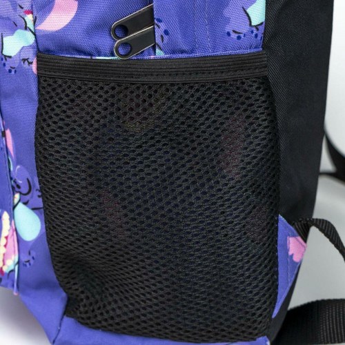 Stitch skoletaske - lilla, 32 × 12 × 42 cm