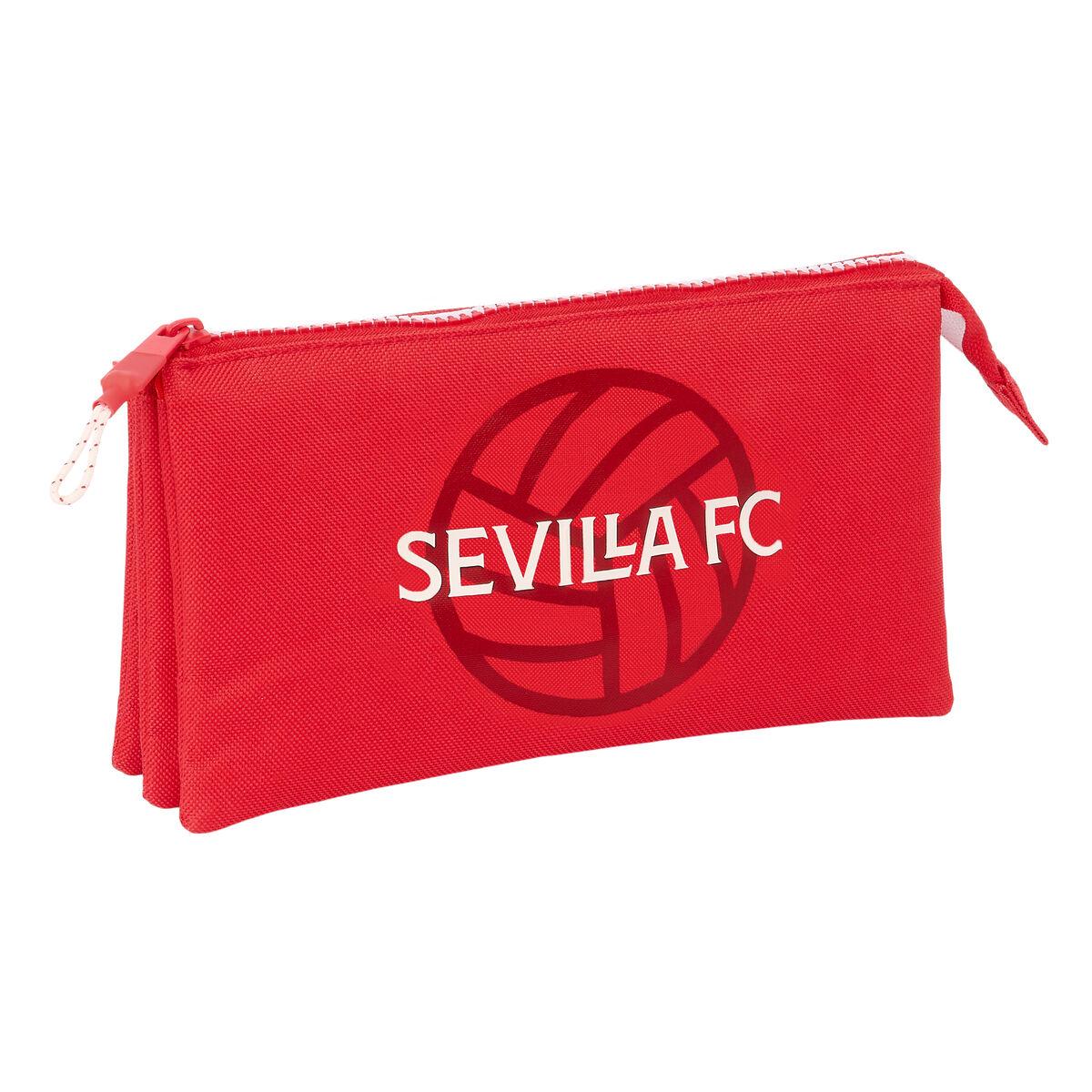 Sevilla Fútbol Club tredobbelt penalhus - rød, 22×12×3 cm