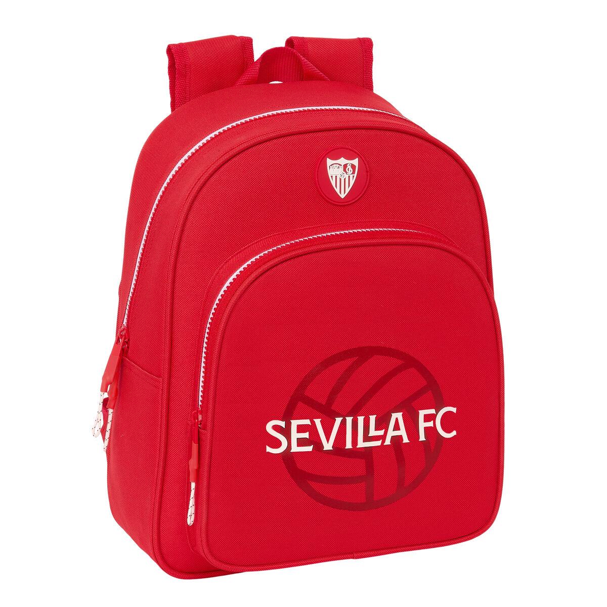 Sevilla Fútbol Club skoletaske/rygsæk - rød, 28 × 34 × 10 cm