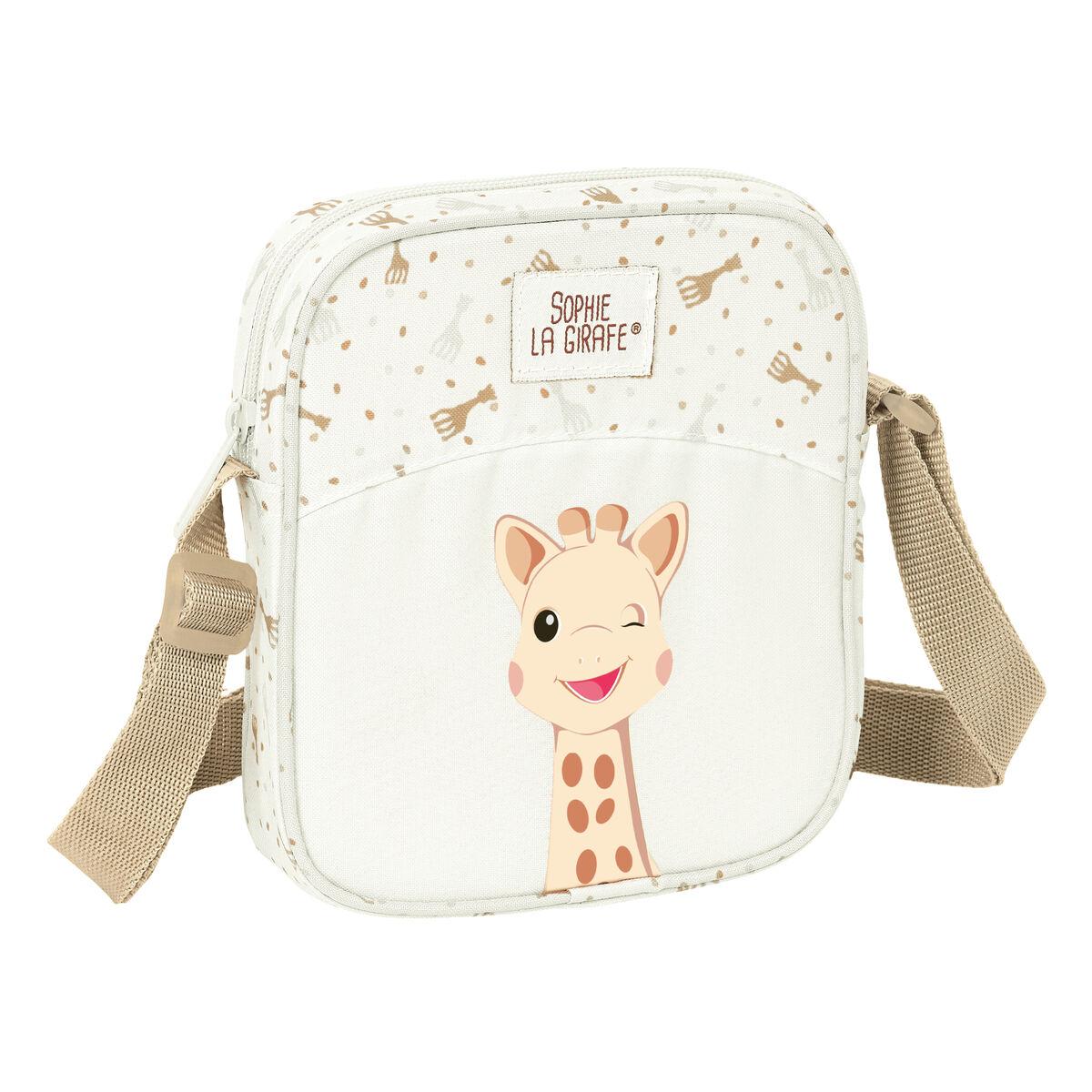 Sophie la Girafe skuldertaske - Beige, 16 × 18 × 4 cm