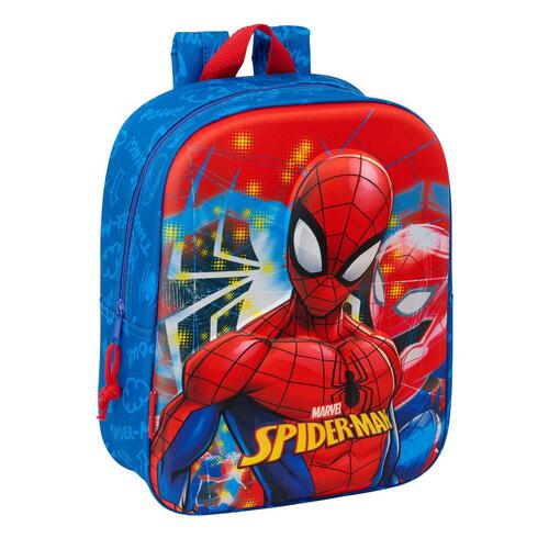 Skoletaske Spider-Man Rød Marineblå 22 x 27 x 10 cm 3D
