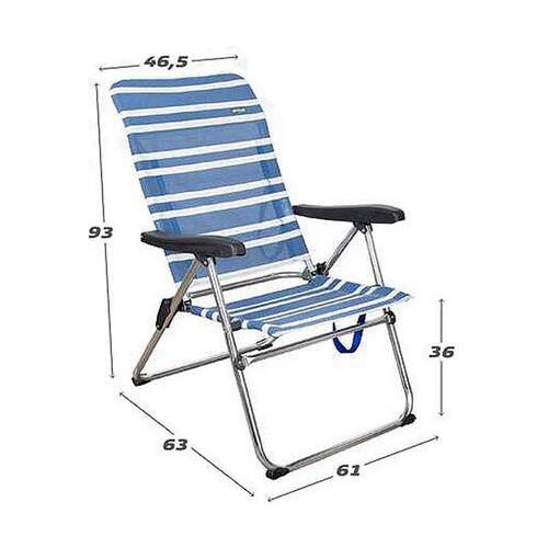 Strandstol Color Baby 61 x 63 x 93 cm Hvid Marineblå