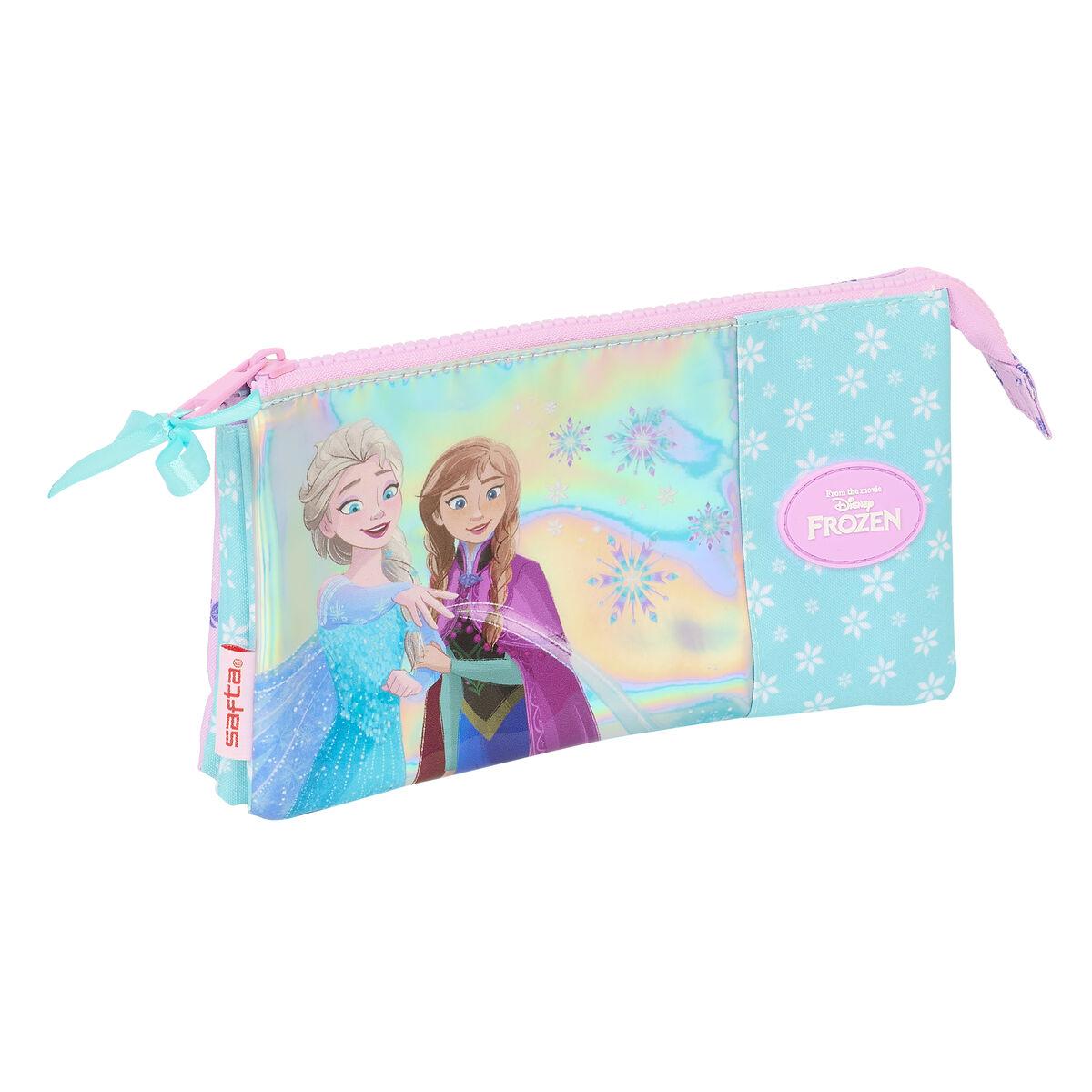 Frozen tredobbelt penalhus - Cool Days, violet/himmelblå 22 × 12 × 3 cm