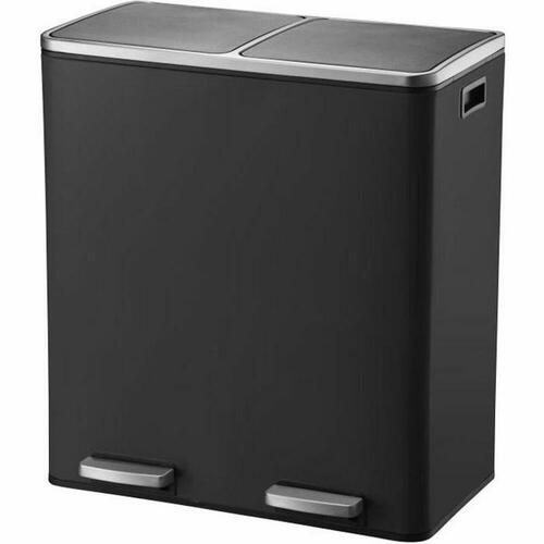 Skraldespand Kitchen Move BAT-961049E BLACK Sort Rustfrit stål 60 L