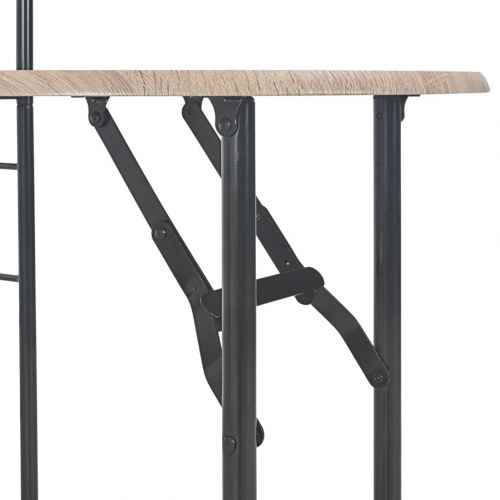 Foldbart spisebordssæt med hylde 3 dele MDF og stål