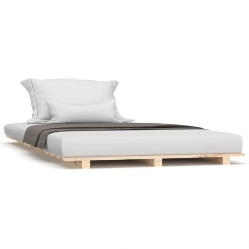 Sengestel 75 x 190 cm - massivt fyrretræ, sort
