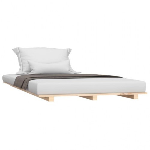 Sengestel 75 x 190 cm - massivt fyrretræ, sort